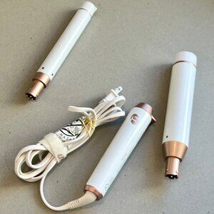 T3 Whirl Interchangeable Styling Wand, White/Rose Gold, Two Wand Barrels